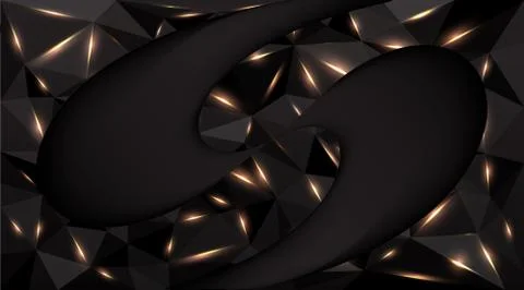 Low poly black dark-grey abstract background Stock Illustration
