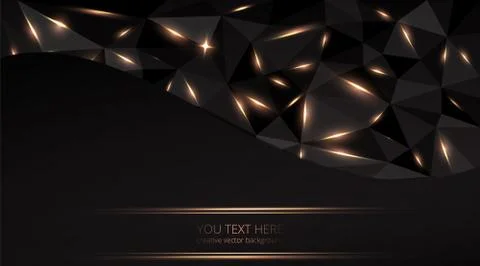 Low poly black dark-grey abstract luxury, polygonal elegant shapes background Stock Illustration