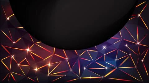 Low poly black dark-grey abstract luxury, polygonal elegant shapes background Stock Illustration