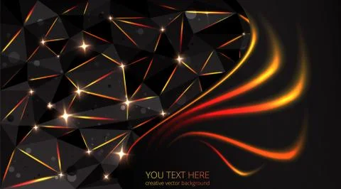 Low poly black dark-grey abstract luxury, polygonal elegant shapes background Stock Illustration