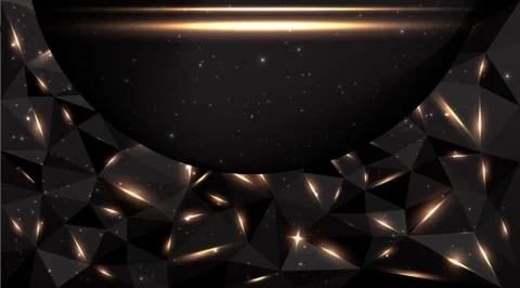 Low poly black dark-grey abstract luxury, polygonal elegant shapes background Stock Illustration
