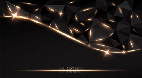 Low poly black dark-grey abstract luxury, polygonal elegant shapes background Stock Illustration
