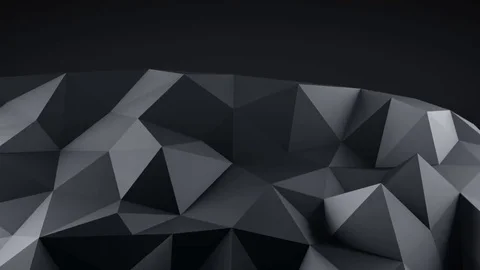 Low poly black shape vibrating seamless loop 3D animation 4k UHD (3840x2160) Stock Footage 72638923