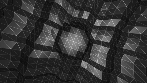 Low Poly Black Surface Ripple Abstract Background Texture Stock Footage 329002101