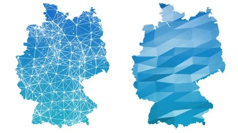 Low poly blue Germany map Vidéo 95233822