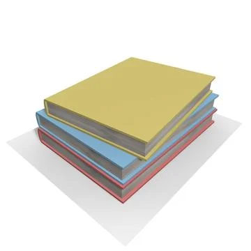 Low Poly Books Twist Laid Stack 3D Model