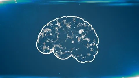 Low poly brain. Technology background Stock Illustration