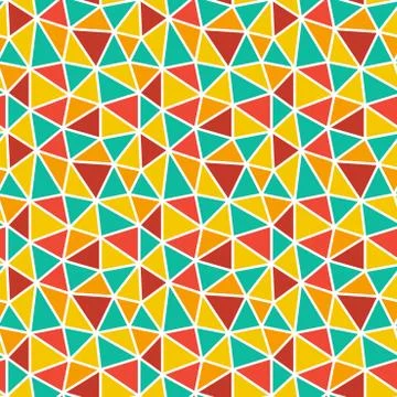 Low poly bright mosaic pattern. Seamless vector background Stock Illustration