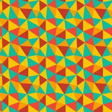Low poly bright mosaic pattern. Seamless vector background Stock Illustration