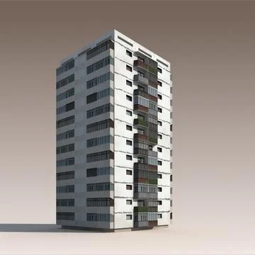 Low poly building 01 3D Model