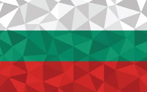 Low poly Bulgaria flag vector illustration. Triangular Bulgarian flag graphic Stock-Illustration