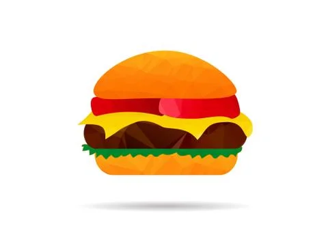 Low poly burger 스톡 일러스트