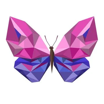 Low poly butterfly Stock Illustration