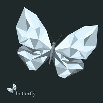 Low poly butterfly Stock Illustration