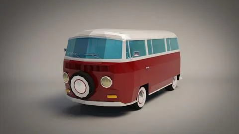 Low-Poly Camper Van 3D Model