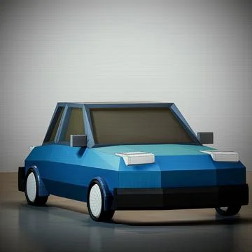 Low poly car isolated on white Stock Illustration