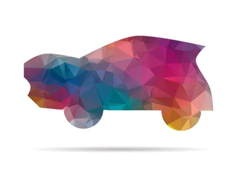 Low poly car symbol イラスト素材