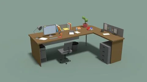 3D Office Desk Models ~ Download a Office Desk 3D Model | Pond5