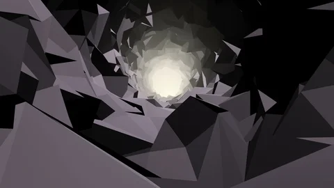 Low Poly Cave Zooming in Stock Footage 124394565