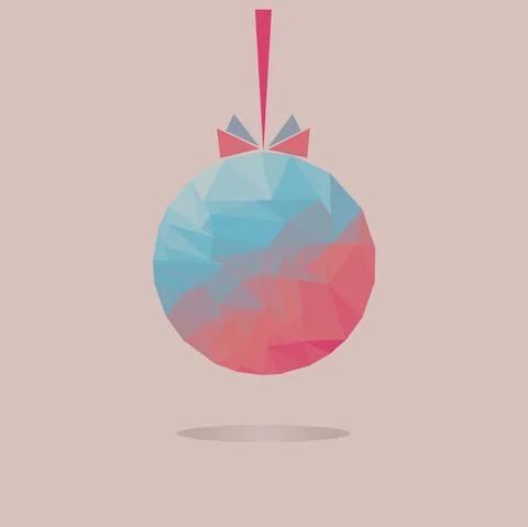 Low poly christmas ball with gradient Stock Illustration