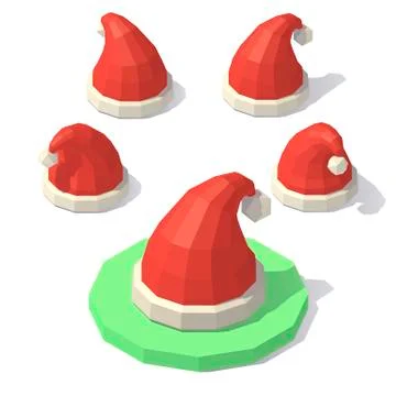 Low poly Christmas hat Stock Illustration