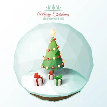 Low poly christmas Illustrazione stock