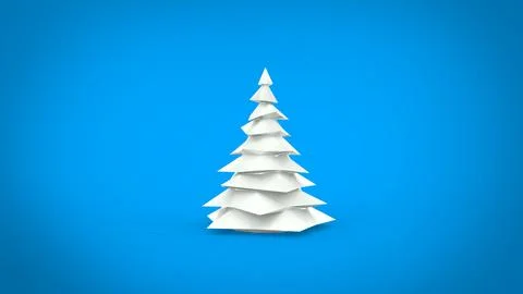 Low poly christmas tree 3d render illustration 스톡 일러스트