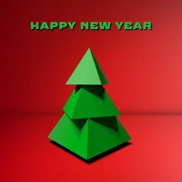 Low poly Christmas tree Stock Illustration