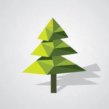 Low poly christmas tree Stock Illustration