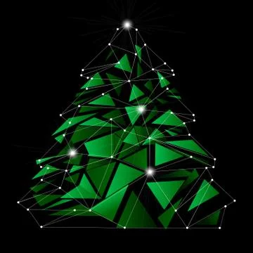 Low poly christmas tree Stock Illustration