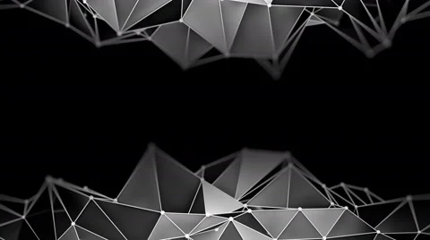 Low poly chrome constructions 3D render loop 4k UHD (3840x2160) Stock Footage 63525149