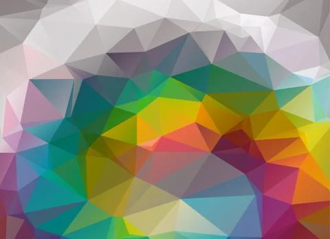 Low poly circle background colors Illustrazione stock