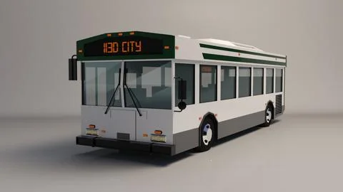 Low-Poly City Bus 3D Model