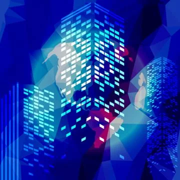 Low poly city 스톡 일러스트