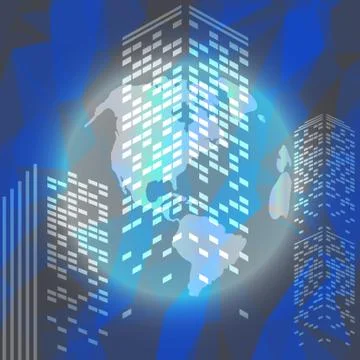 Low poly city 스톡 일러스트