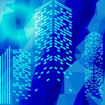 Low poly city 스톡 일러스트