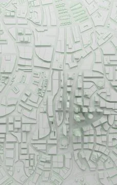 Low poly city top view. 3d rendering Stock Illustration