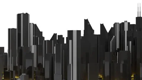 Low poly city views from above. 3d rendering Ilustração Stock