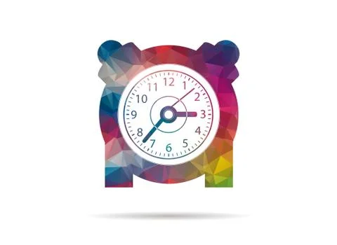 Low poly clock icon Ilustración de archivo