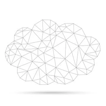 Low Poly Cloud Network Stock Illustration