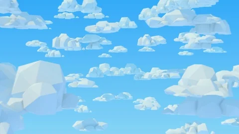 Low Poly Clouds Stock Footage