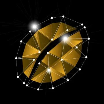 Low poly coffee bean Stock Illustration