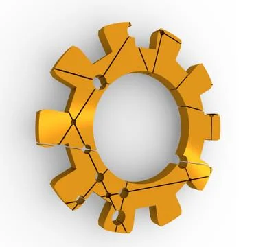 Low poly cog wheel concept Stock Illustration