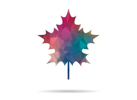 Low poly colorful leaf icon イラスト素材