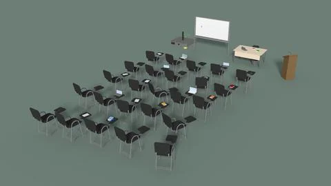 Low Poly Conference Hall 3D Model