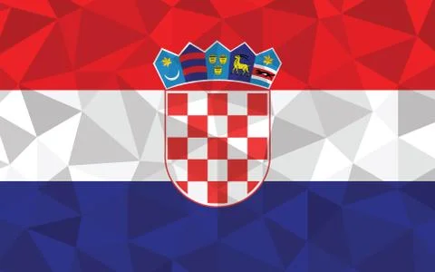 Low poly Croatia flag vector illustration. Triangular Croatian flag graphic.  Stock-Illustration