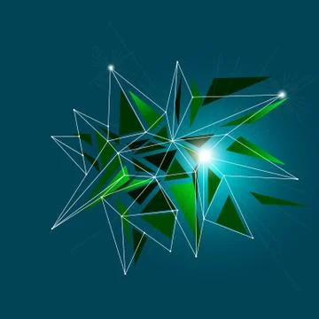 Low poly crystal infographic Stock Illustration