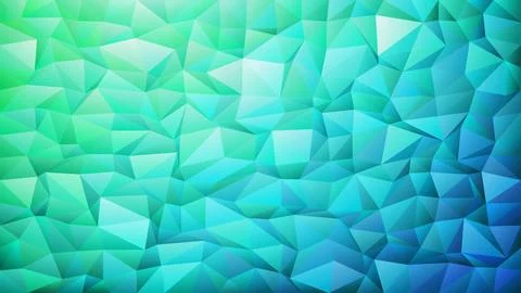 Low Poly Crystal Mesh Abstract Background in Turquoise Teal Palette Featuri.. Stock Illustration