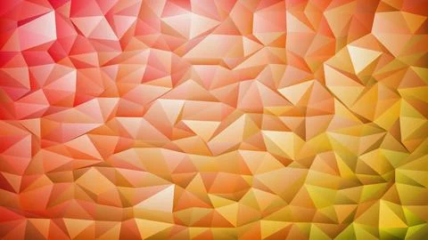 Low Poly Crystal Mesh with Smooth amber Gradient Flow Backdrop. Stockillustratie