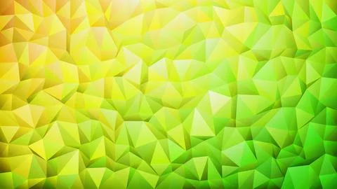 Low Poly Crystal Mesh with Smooth lime Gradient Flow Backdrop. Stock Illustration